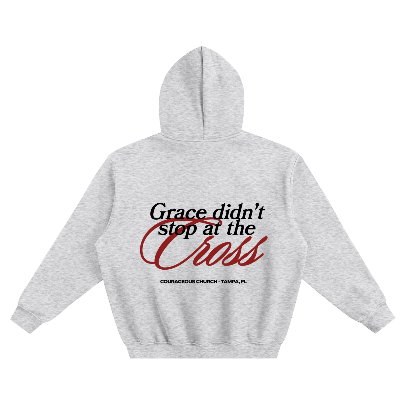 Resurrection Sunday “Grace” Grey Hoodie - Burgundy