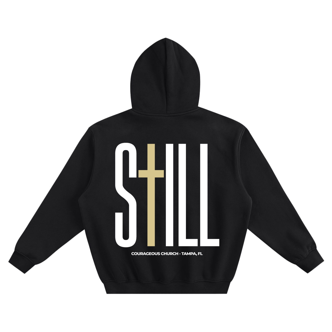 Resurrection Sunday “Still” Black Hoodie - Soft Gold