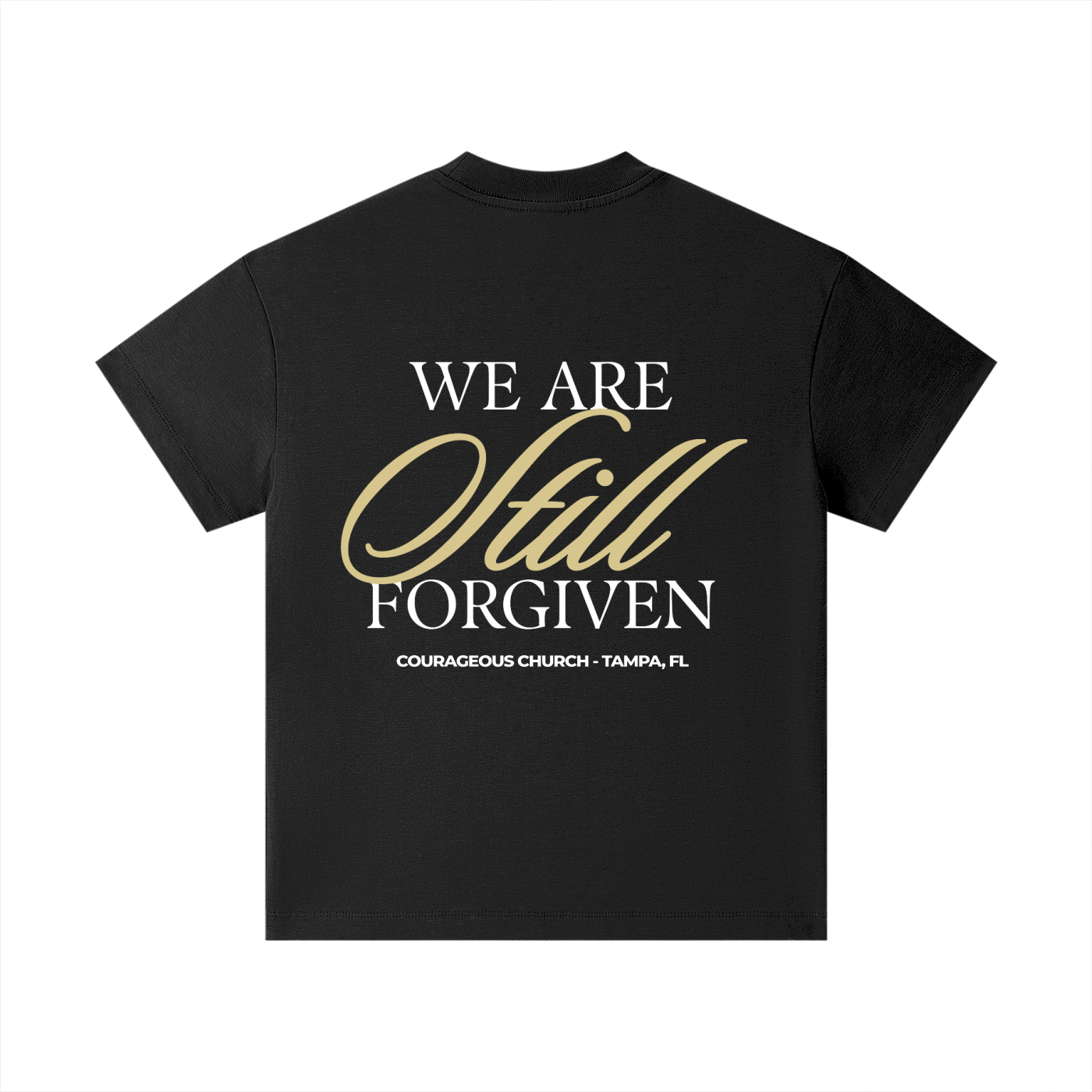 Resurrection Sunday “Forgiven” Kids Black T-Shirt - Soft Gold