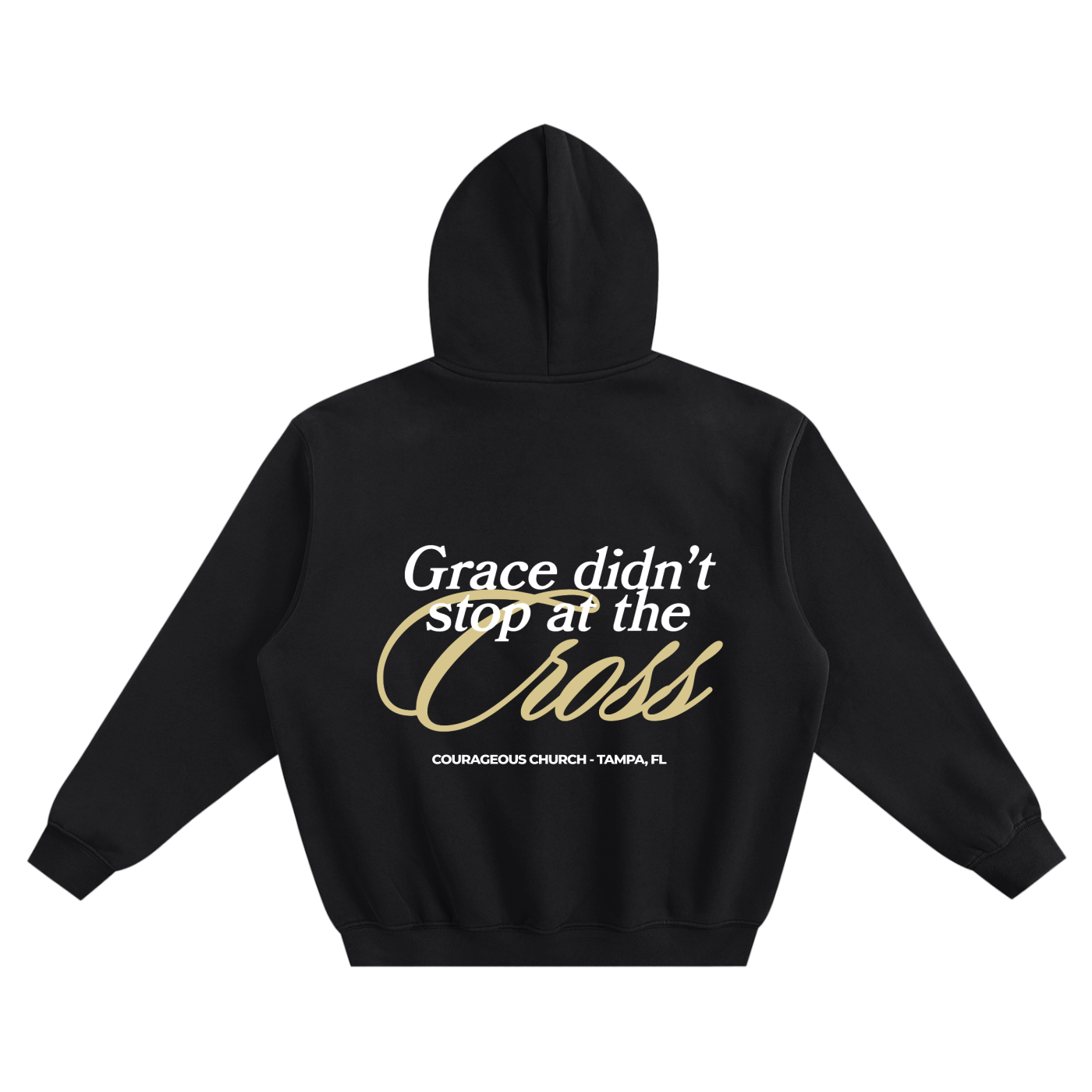 Resurrection Sunday “Grace” Black Hoodie - Soft Gold