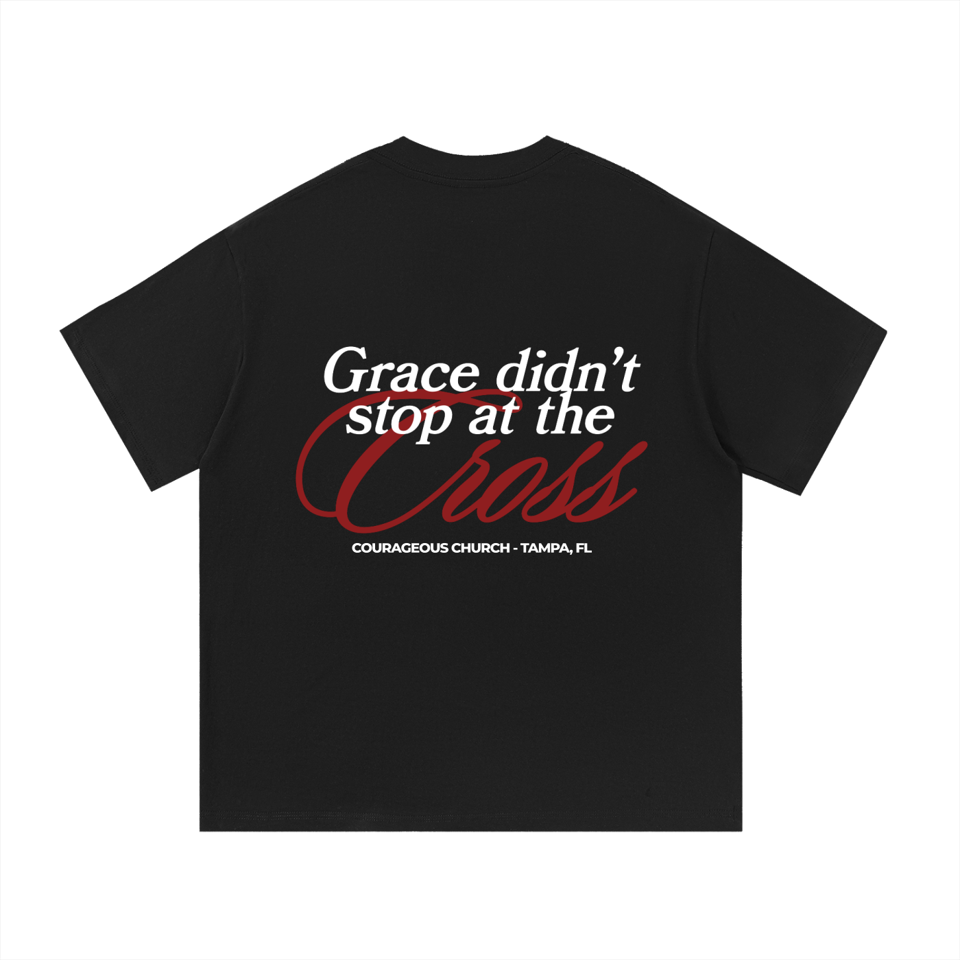 Resurrection Sunday “Grace” Black Essential T-Shirt - Burgundy