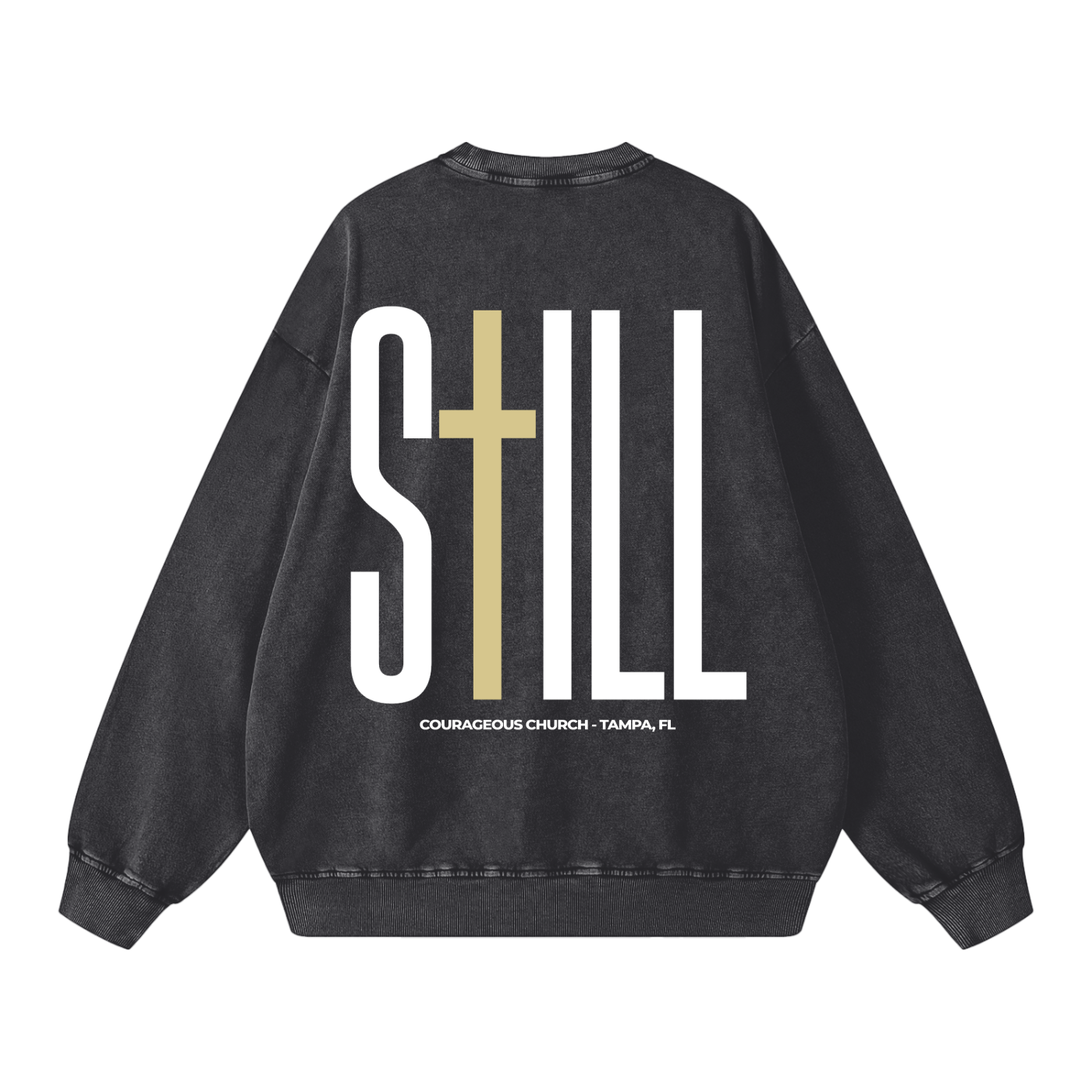 Resurrection Sunday “Still” Snow Washed Sweatshirt - Soft Gold