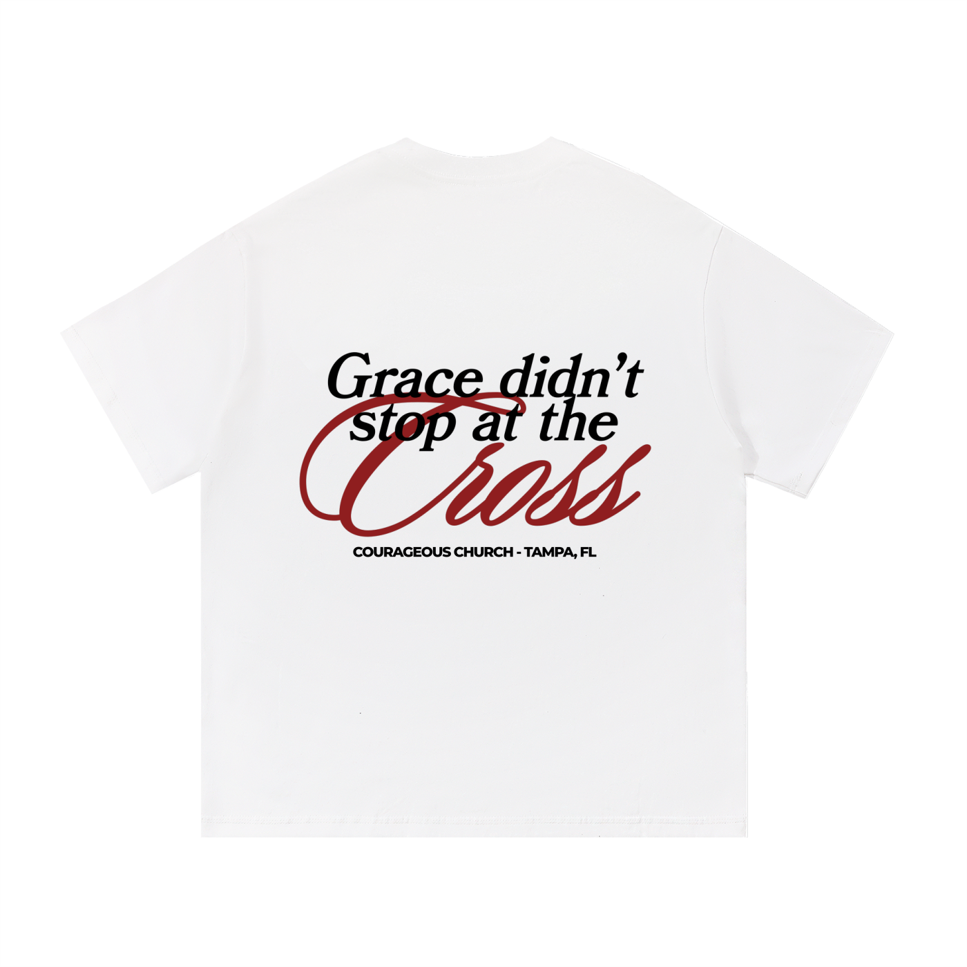 Resurrection Sunday “Grace” White Essential T-Shirt - Burgundy