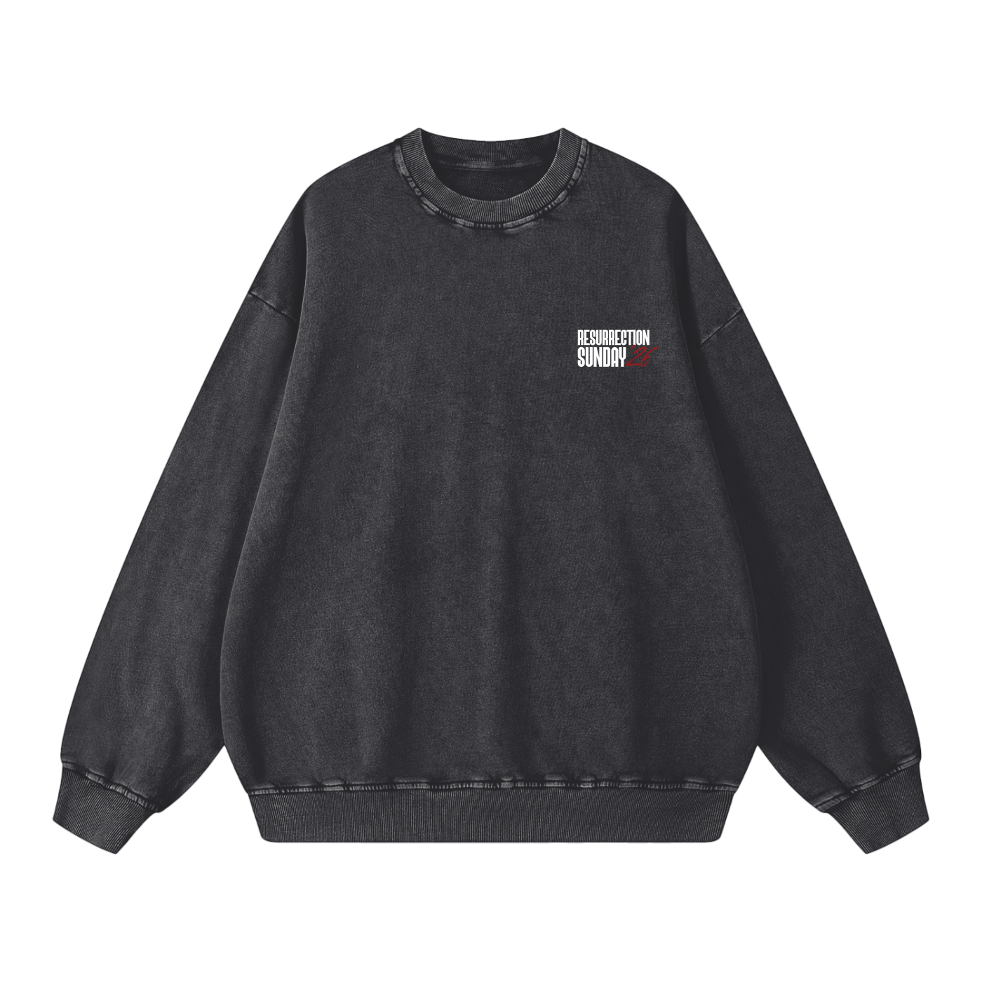 Resurrection Sunday “Still” Snow Washed Sweatshirt - Burgundy