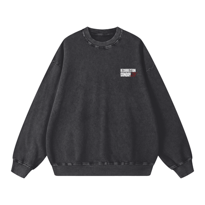 Resurrection Sunday “Still” Snow Washed Sweatshirt - Burgundy