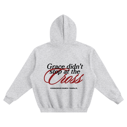 Resurrection Sunday “Grace” Grey Hoodie - Burgundy