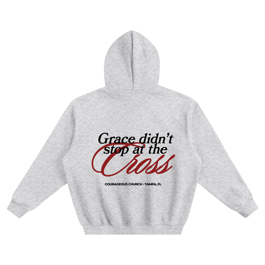 Resurrection Sunday “Grace” Grey Hoodie - Burgundy