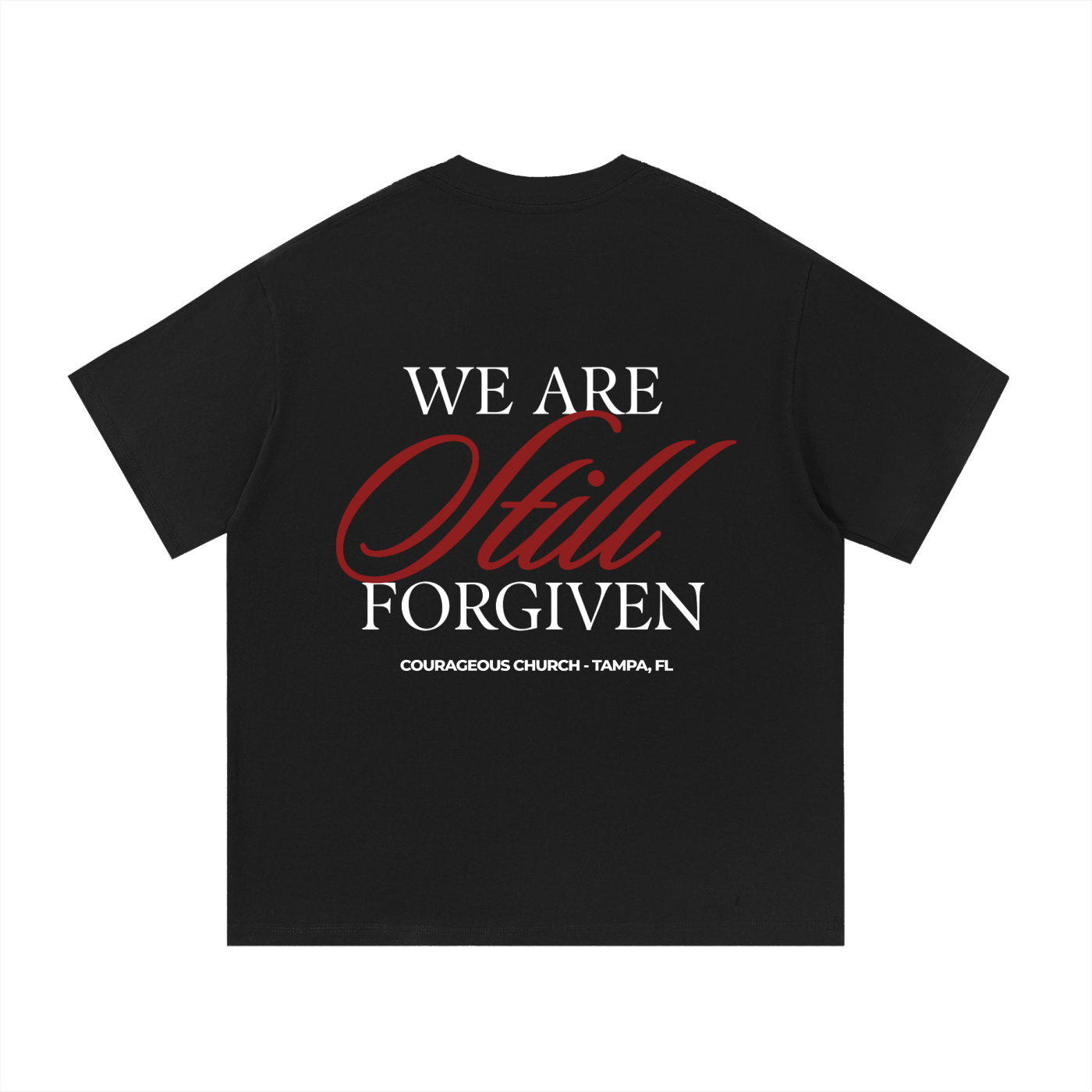 Resurrection Sunday “Forgiven” Black Essential T-Shirt - Burgundy
