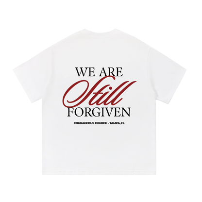 Resurrection Sunday “Forgiven” White Essential T-Shirt - Burgundy