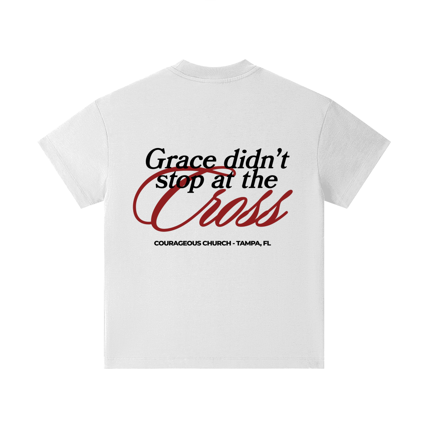 Resurrection Sunday “Grace” Kids White T-Shirt - Burgundy