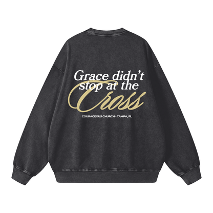 Resurrection Sunday “Forgiven” Snow Washed Sweatshirt - Soft Gold