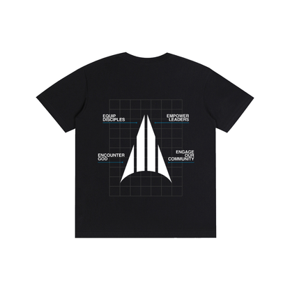 Four Pillars Lightweight T-Shirt - Black