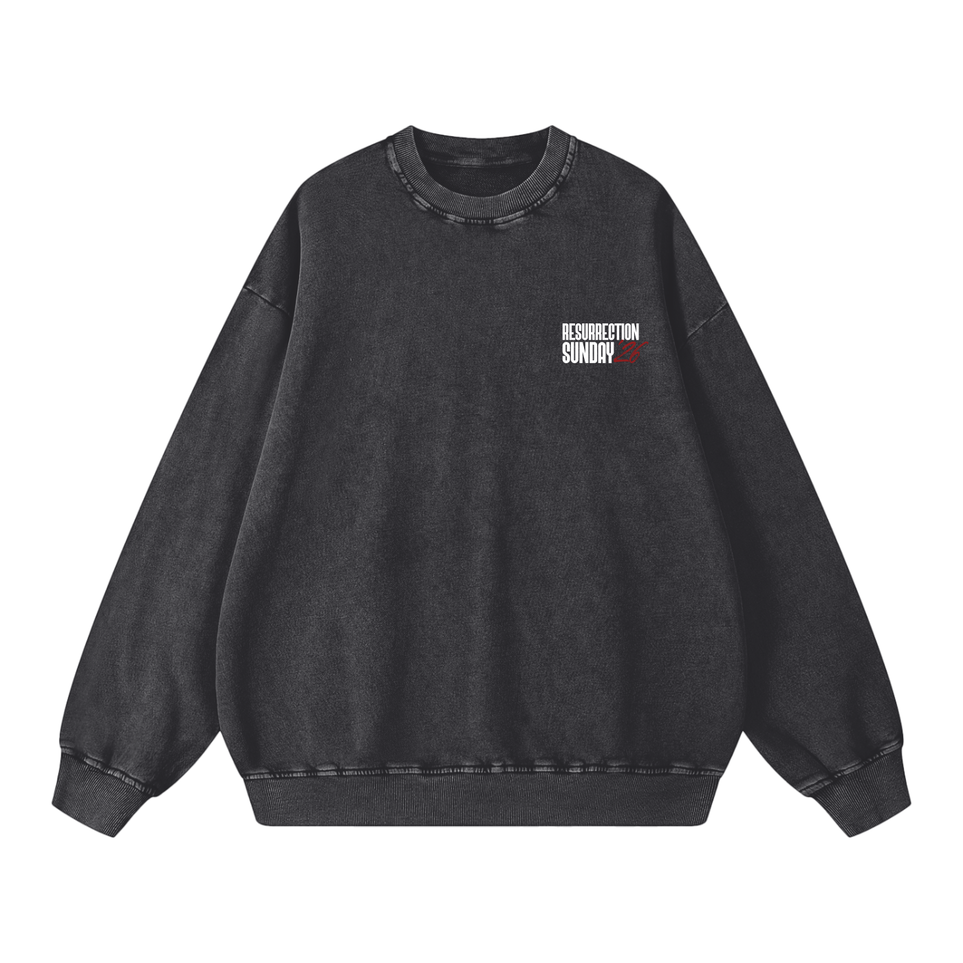 Resurrection Sunday “Forgiven” Snow Washed Sweatshirt - Burgundy