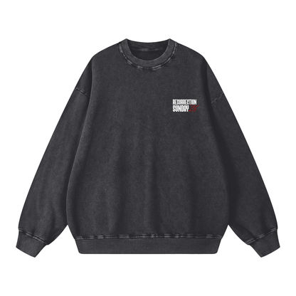 Resurrection Sunday “Forgiven” Snow Washed Sweatshirt - Burgundy