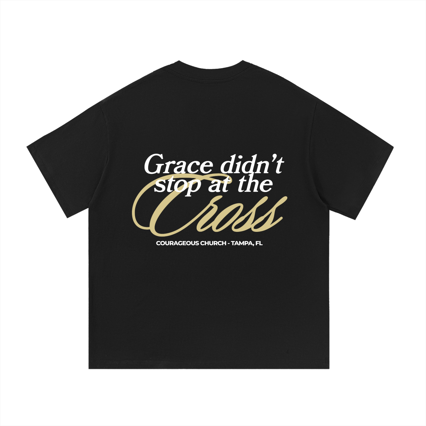 Resurrection Sunday “Grace” Black Essential T-Shirt - Soft Gold