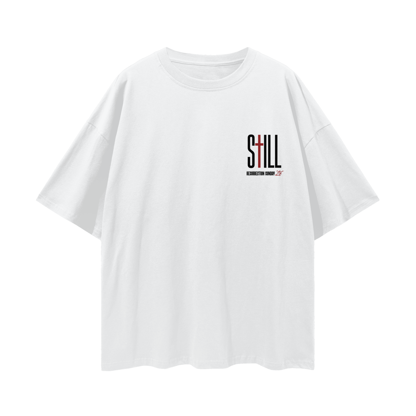 Resurrection Sunday “Grace” White Drop Shoulder T-Shirt - Burgundy