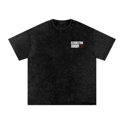 Resurrection Sunday “Still” Black Snow Washed T-Shirt - Burgundy