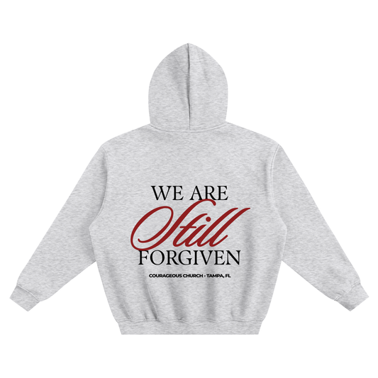 Resurrection Sunday “Forgiven” Grey Hoodie - Burgundy