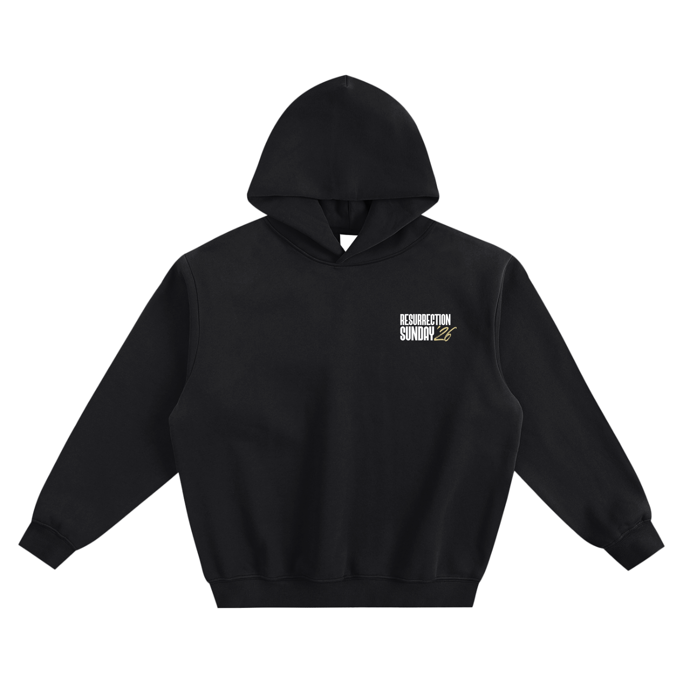 Resurrection Sunday “Still” Black Hoodie - Soft Gold
