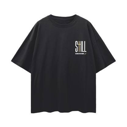 Resurrection Sunday “Grace” Black Drop Shoulder T-Shirt - Soft Gold