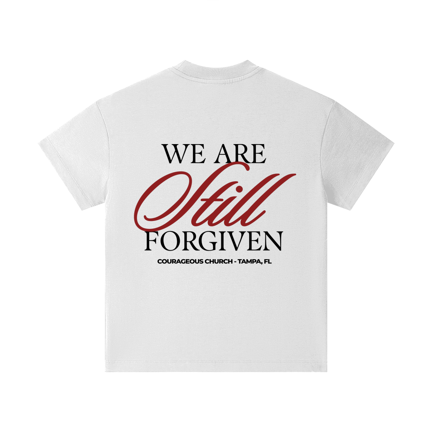 Resurrection Sunday “Forgiven” Kids White T-Shirt - Burgundy
