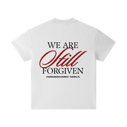 Resurrection Sunday “Forgiven” Kids White T-Shirt - Burgundy